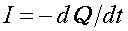 I=-dQ/dt